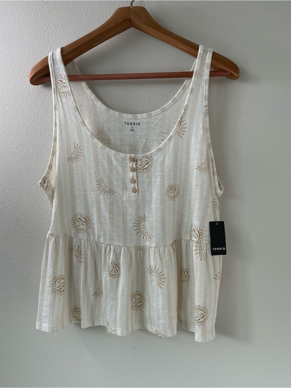NEW Torrid Cloud Dancer Babydoll Henley Top Size 2X Whimsigoth Cosmic Eye